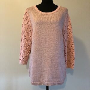 Women’s Vintage Alison Sheri Pink Long Sleeve Knit Sweater size M